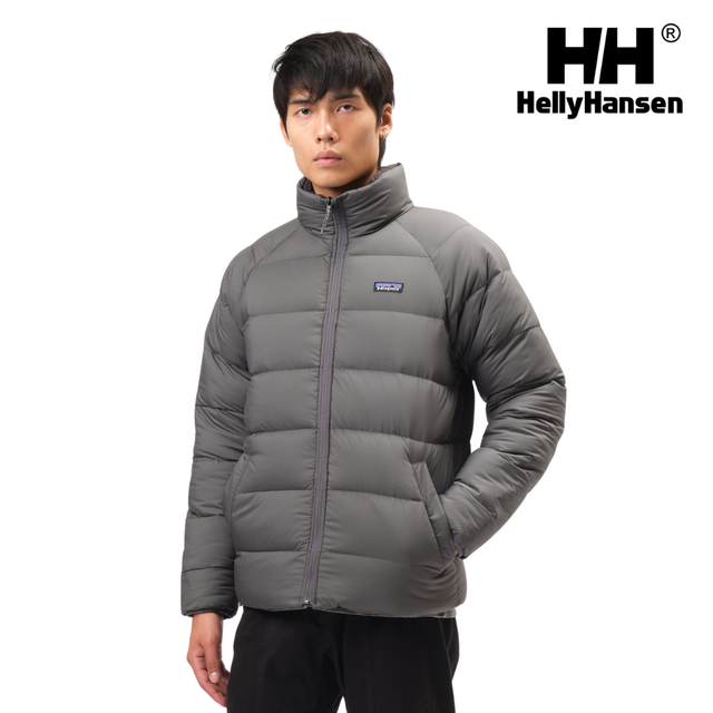 Explore Patagonia Men Reversible Silent Down Jacket - Forge Grey for trail, outdoor & lifestyle use | Liv Activ Singapore