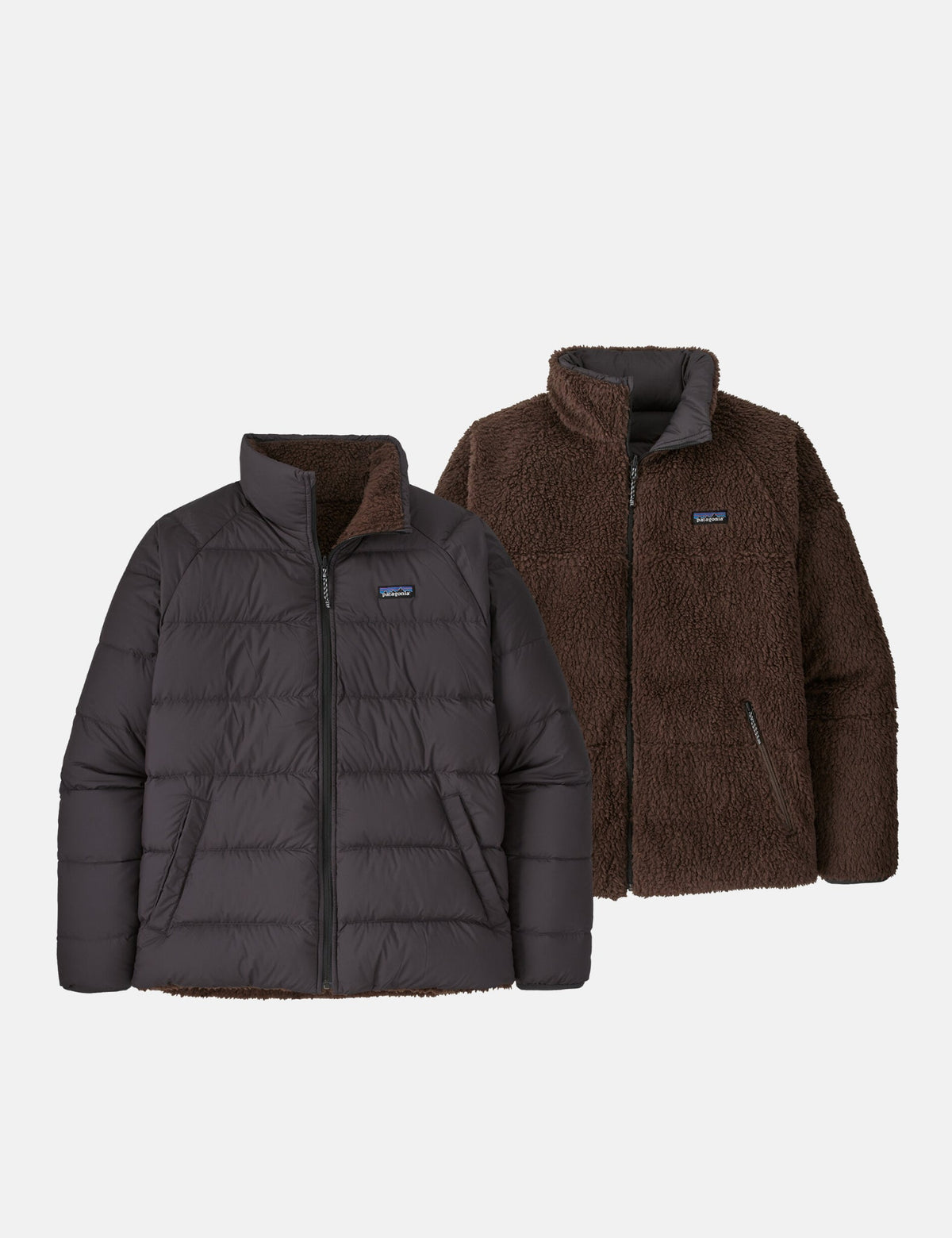 Explore Patagonia Men Reversible Silent Down Jacket - Ink Black for trail, outdoor & lifestyle use | Liv Activ Singapore