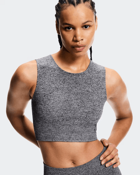 Explore On Women Studio Knit Crop - Graphite / Heather for trail, outdoor & lifestyle use | Liv Activ Singapore
