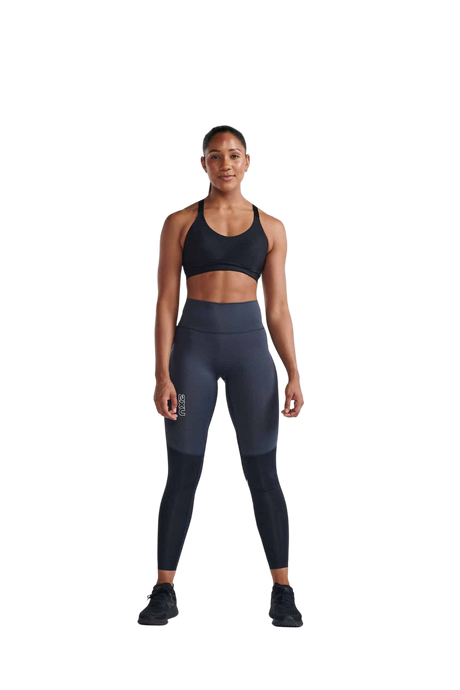 2XU Women Light Speed React Hi-Rise Compression Tights - Black / India Ink