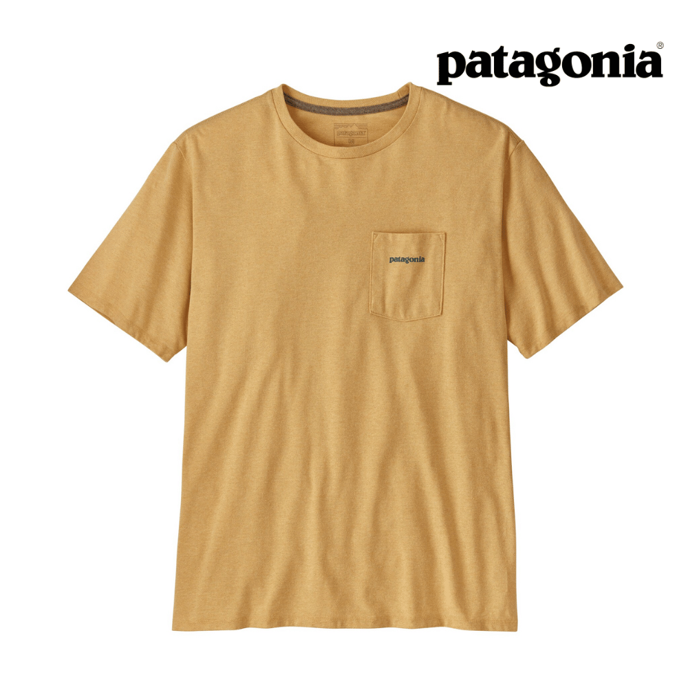 トップス Patagonia S/S Shirt Patagonia Men Boardshort Logo Pocket Responsibili-Tee - Beeswax