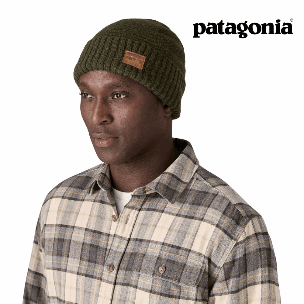 Explore Patagonia Unisex Brodeo Beanie - '73 Skyline: Pine Needle Green for trail, outdoor & lifestyle use | Liv Activ Singapore