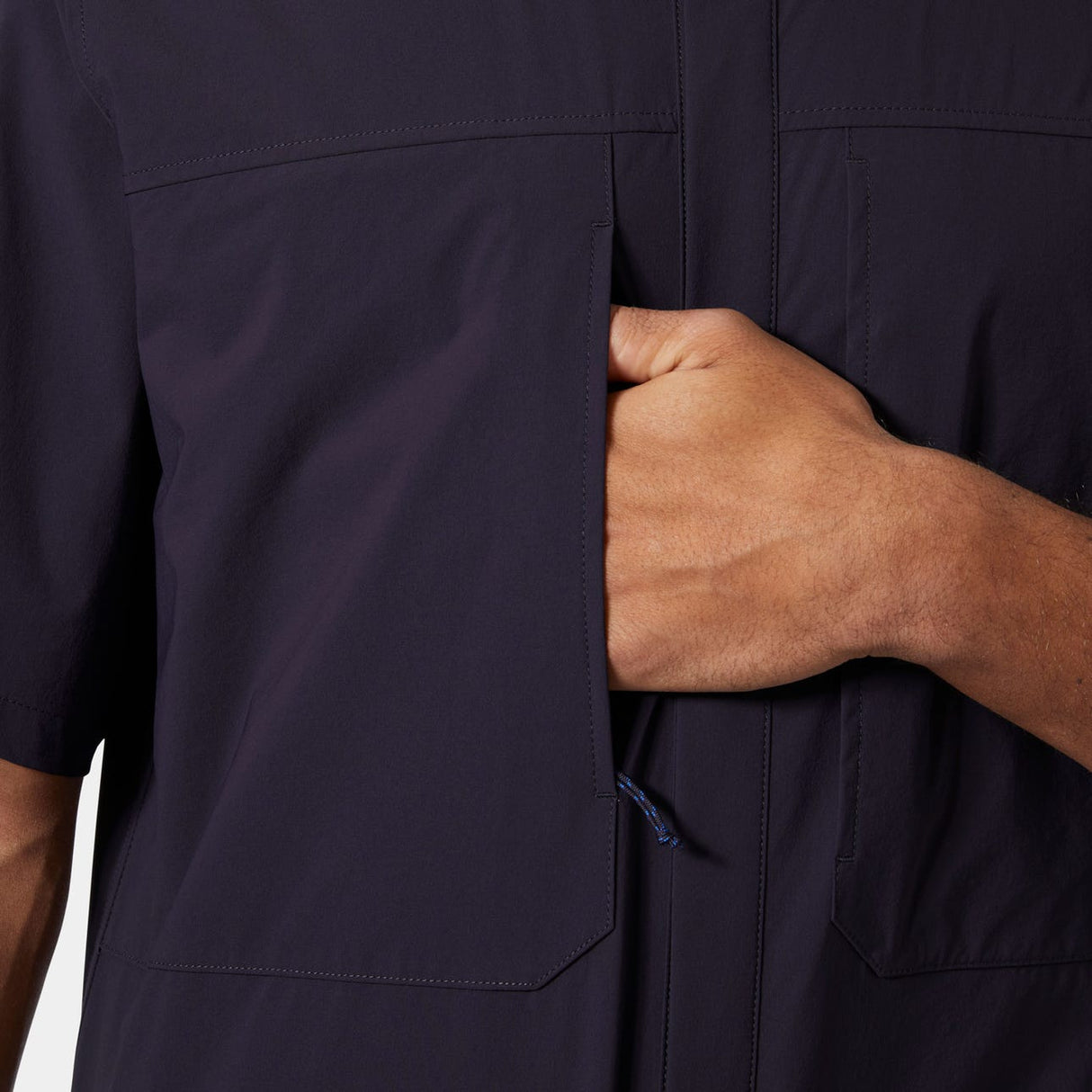 Helly Hansen Men Awe Short Sleeve Softshell Overshirt - Black Grape