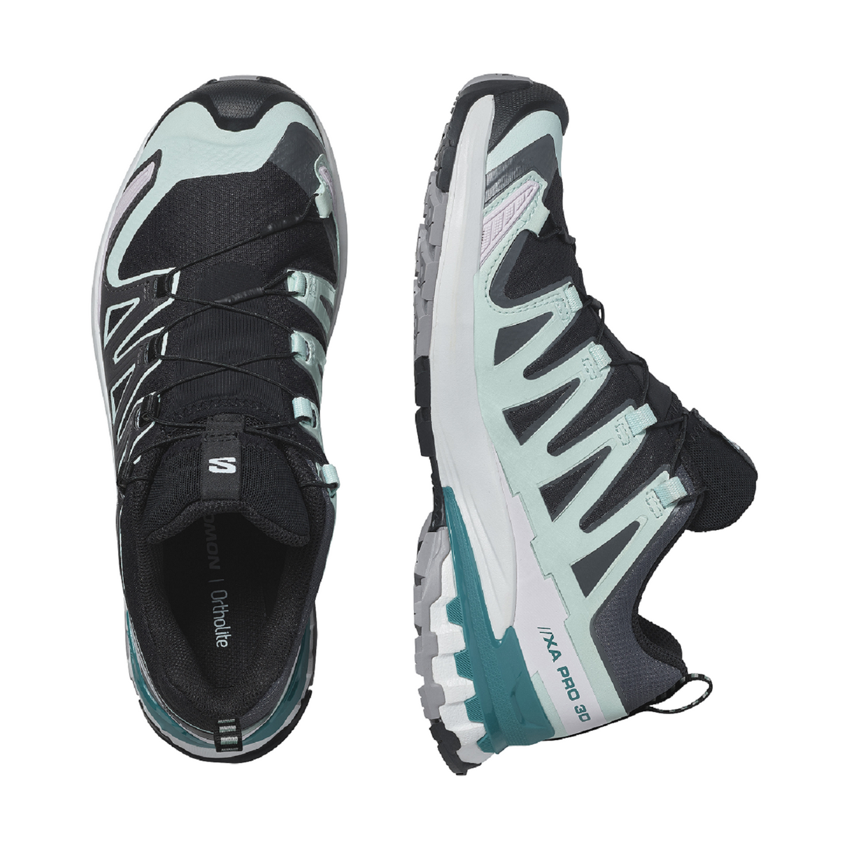 Salomon Women XA Pro 3D V9 GTX - Black / Bleached Aqua / Harbor Blue