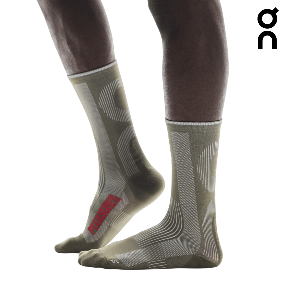 On Unisex Sock PLEASURES x The Loop - Olive