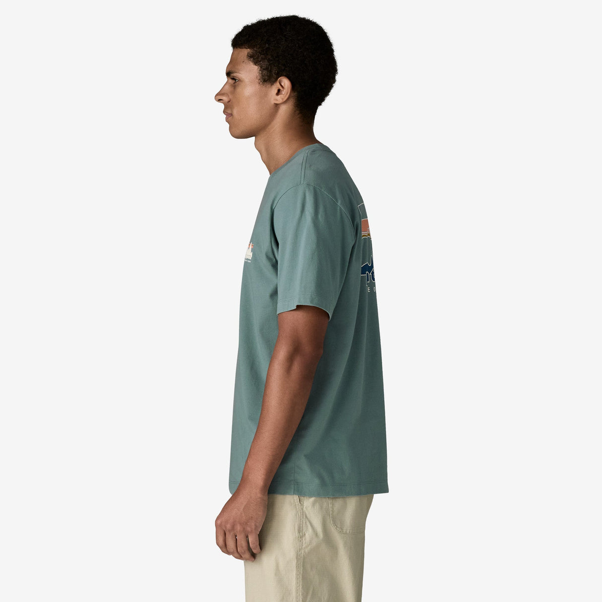 Explore Patagonia Men '73 Skyline T-Shirt - Blue Sage for trail, outdoor & lifestyle use | Liv Activ Singapore