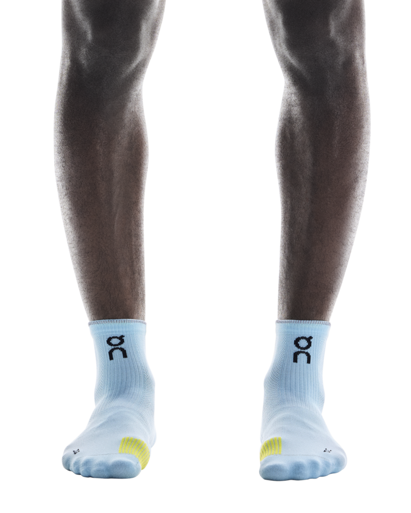 On Unisex Performance Run Sock Mid - Wash / Lime