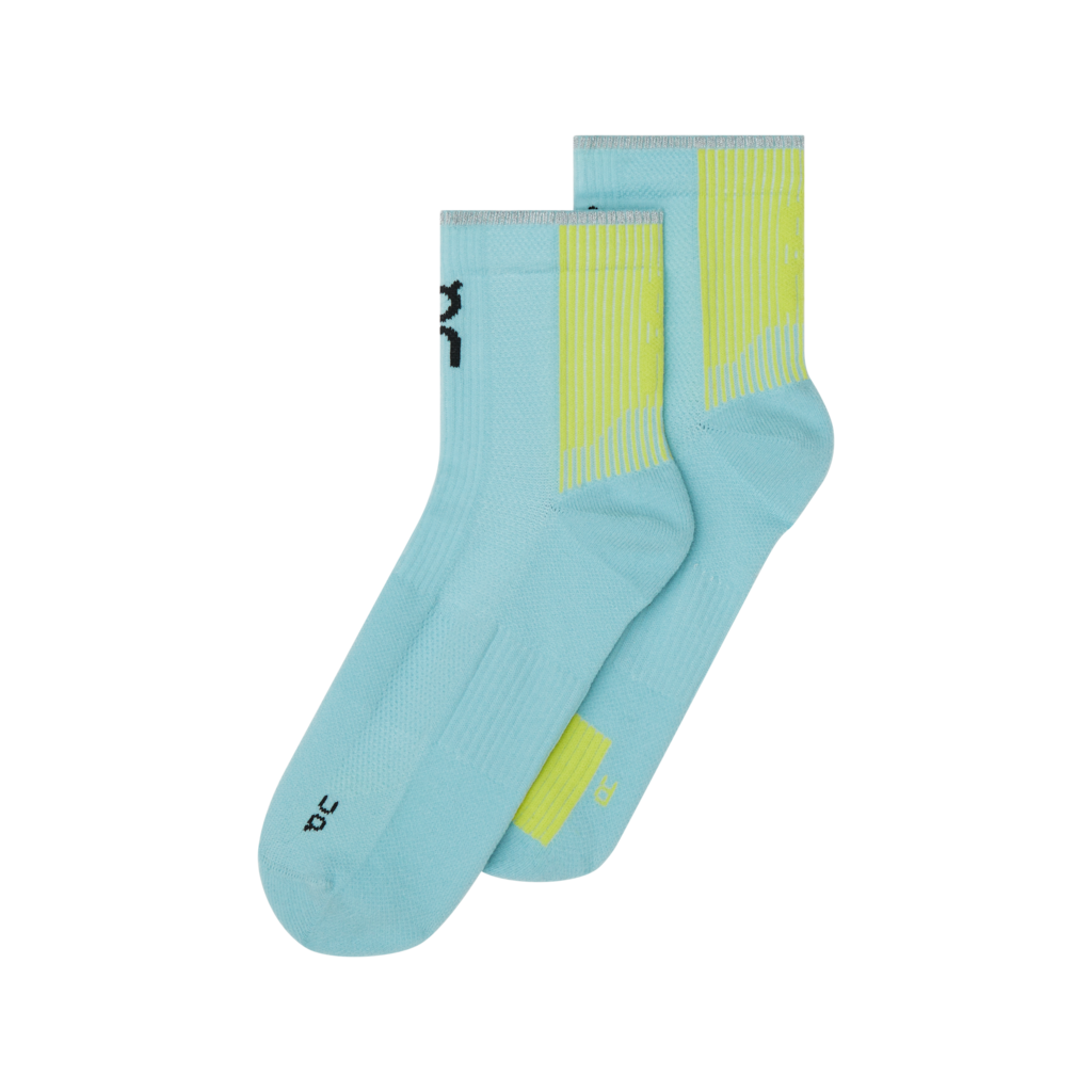 On Unisex Performance Run Sock Mid - Wash / Lime