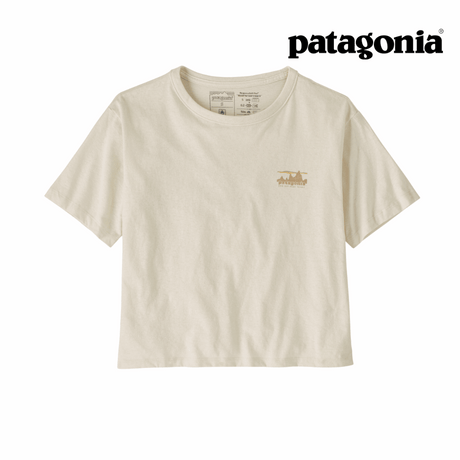 Explore Patagonia Women '73 Skyline Easy-Cut Responsibili-Tee - Birch White for trail, outdoor & lifestyle use | Liv Activ Singapore