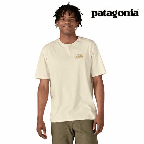 Explore Patagonia Men '73 Skyline Organic T-Shirt - Birch White for trail, outdoor & lifestyle use | Liv Activ Singapore