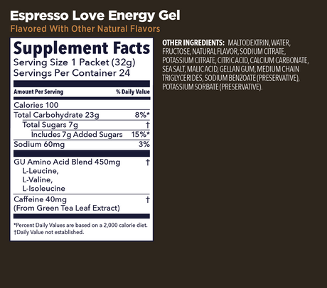 (6 Packs) GU Energy Gel - Espresso Love - Expiry Date: Dec 2026 / Feb 2027