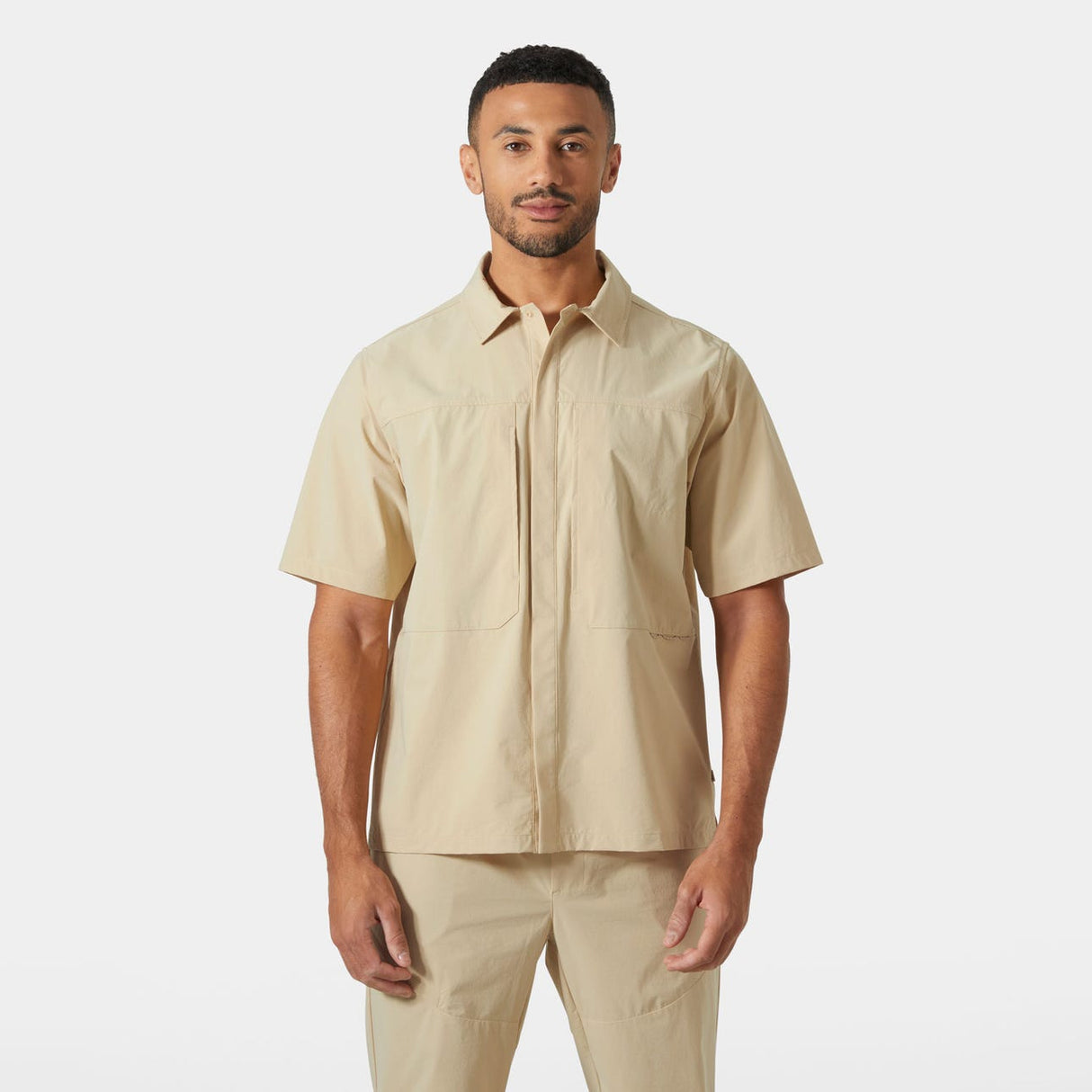 Helly Hansen Men Awe Short Sleeve Softshell Overshirt - Scandi Sand