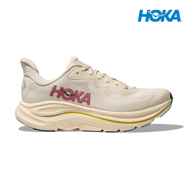 Explore HOKA Women Clifton 10 Wide - Birch / Alabaster for trail, outdoor & lifestyle use | Liv Activ Singapore