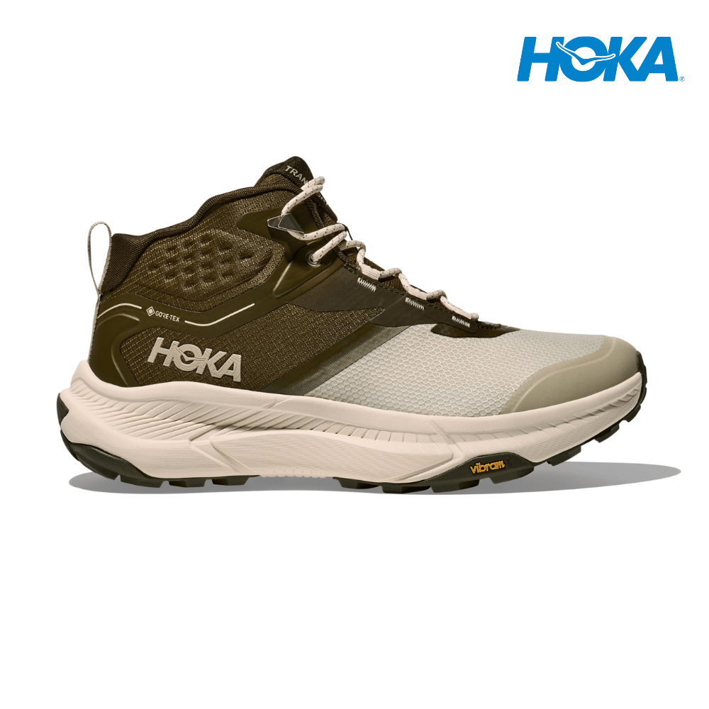 Explore HOKA Men Transport Hike GTX - Light Roast / Eggshell for trail, outdoor & lifestyle use | Liv Activ Singapore