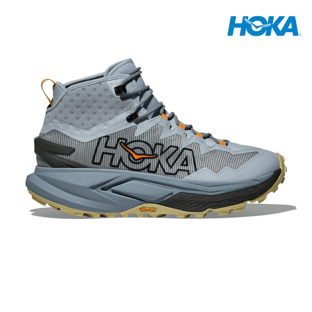 Explore HOKA Men Mafate Hike - Mineral Blue / Tumeric for trail, outdoor & lifestyle use | Liv Activ Singapore