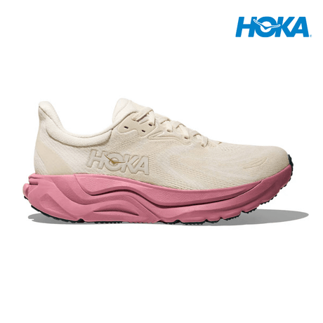 Explore HOKA Women Arahi 8 Wide - Alabaster / Lingonberry for trail, outdoor & lifestyle use | Liv Activ Singapore