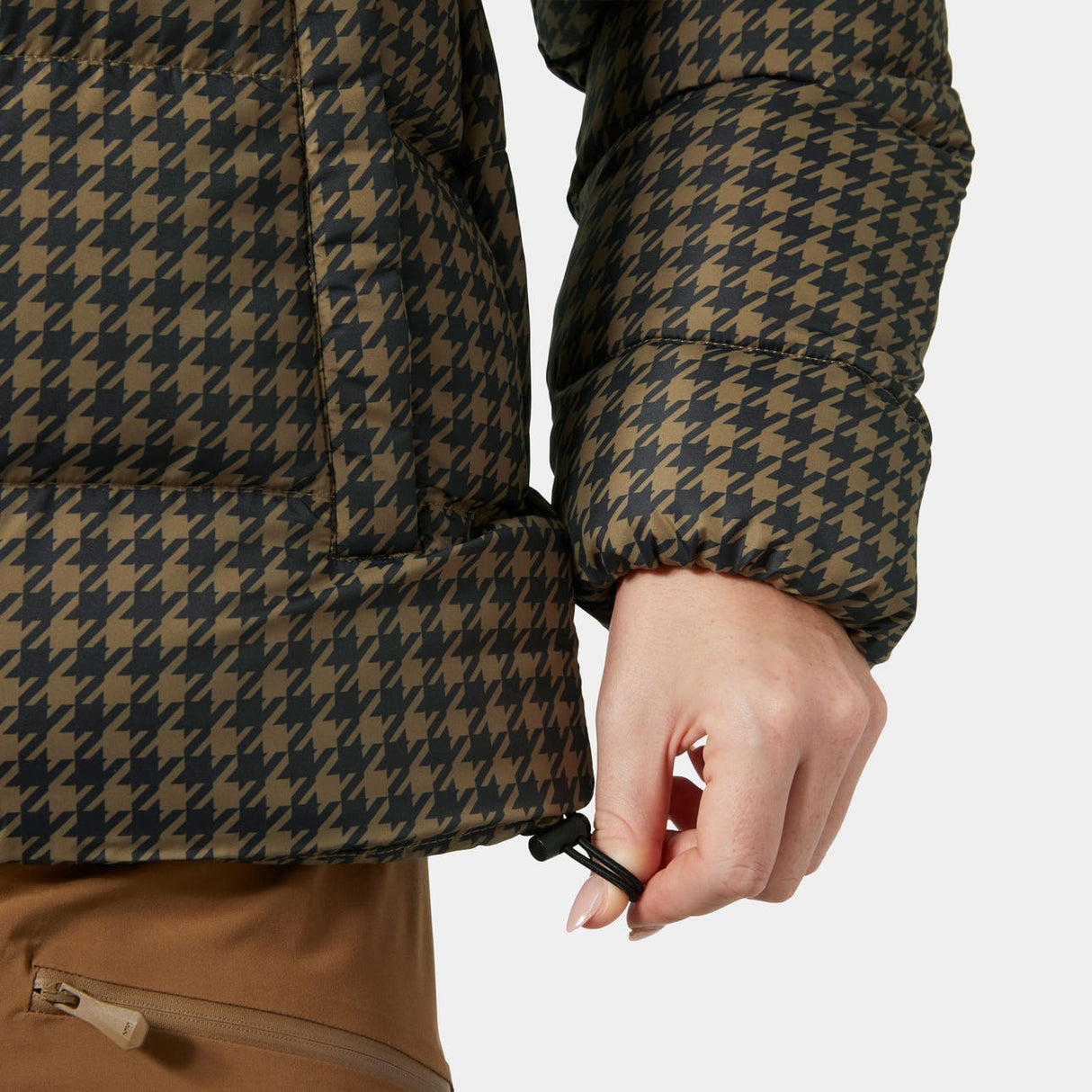 Helly Hansen Women Jade Puffer Jacket - Sepia Houndstooth AOP