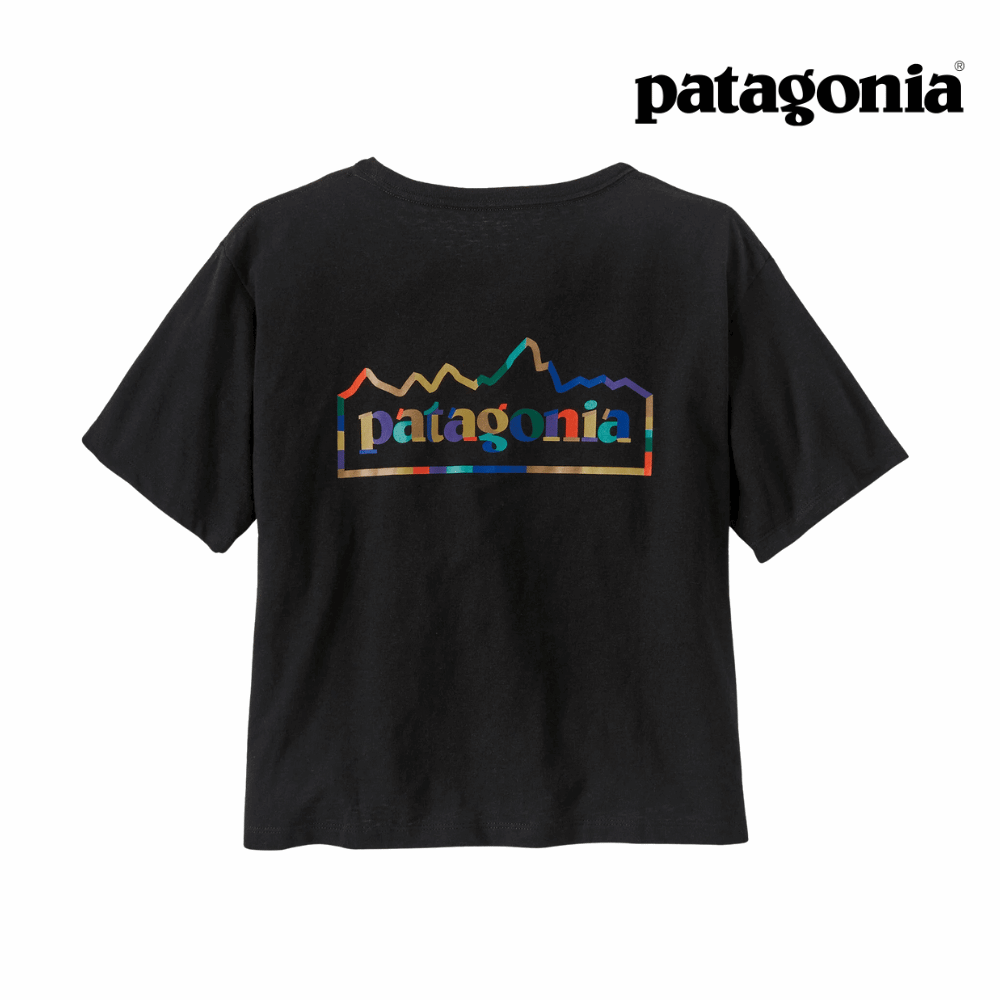 Explore Patagonia Women Unity Fitz Easy-Cut Responsibili-Tee - Ink Black for trail, outdoor & lifestyle use | Liv Activ Singapore