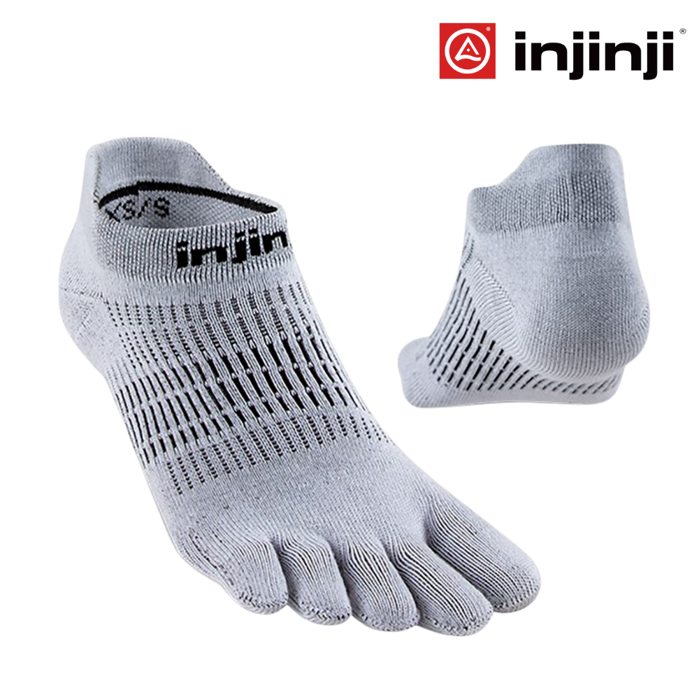 Injinji Women Run Lightweight No-Show Coolmax - Gray