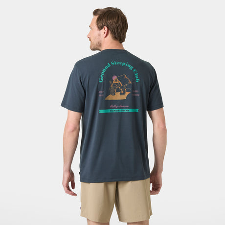 Explore Helly Hansen Men Skog Graphic T-Shirt - Alpine Frost for trail, outdoor & lifestyle use | Liv Activ Singapore