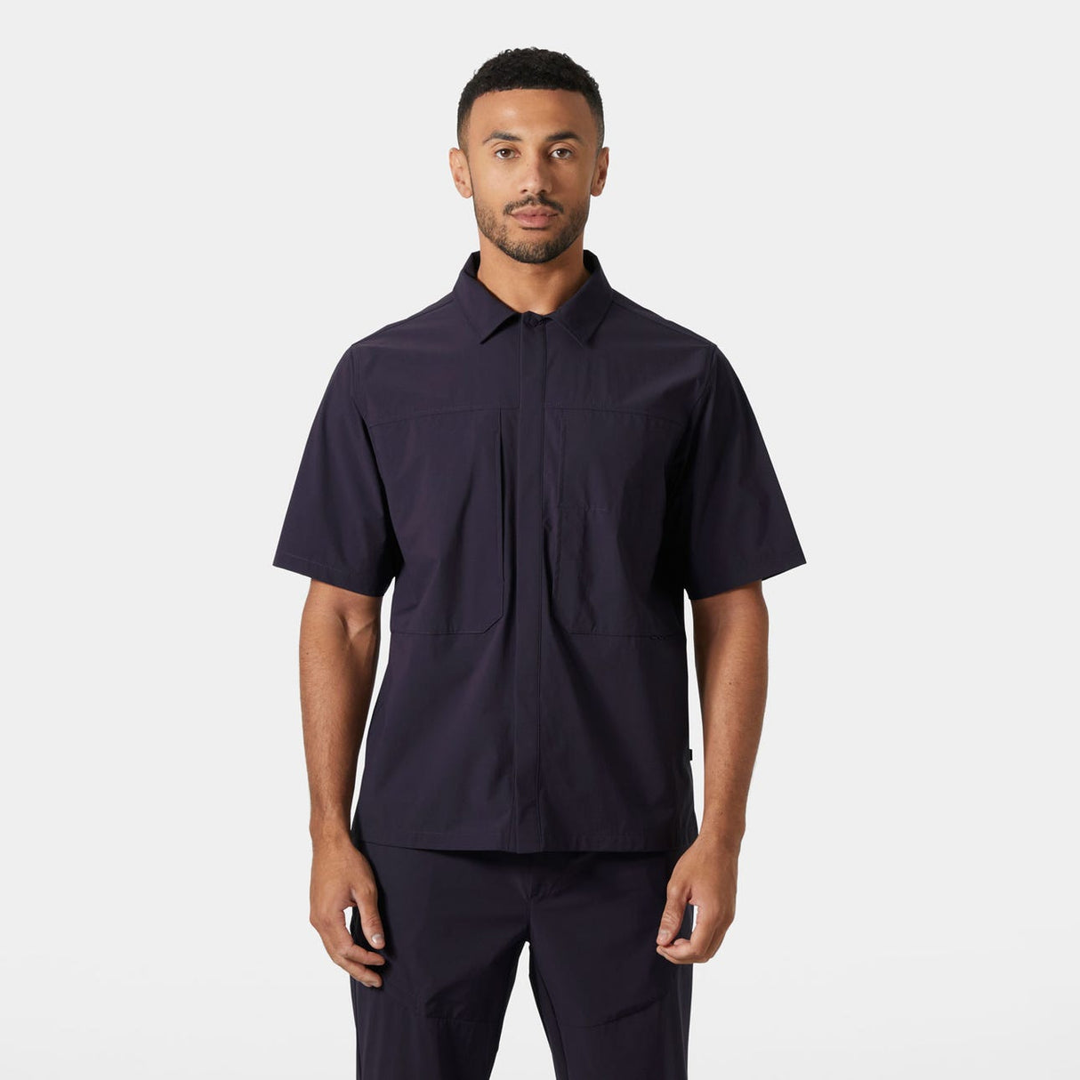 Helly Hansen Men Awe Short Sleeve Softshell Overshirt - Black Grape