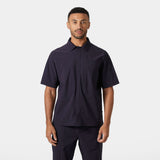 Helly Hansen Men Awe Short Sleeve Softshell Overshirt - Black Grape
