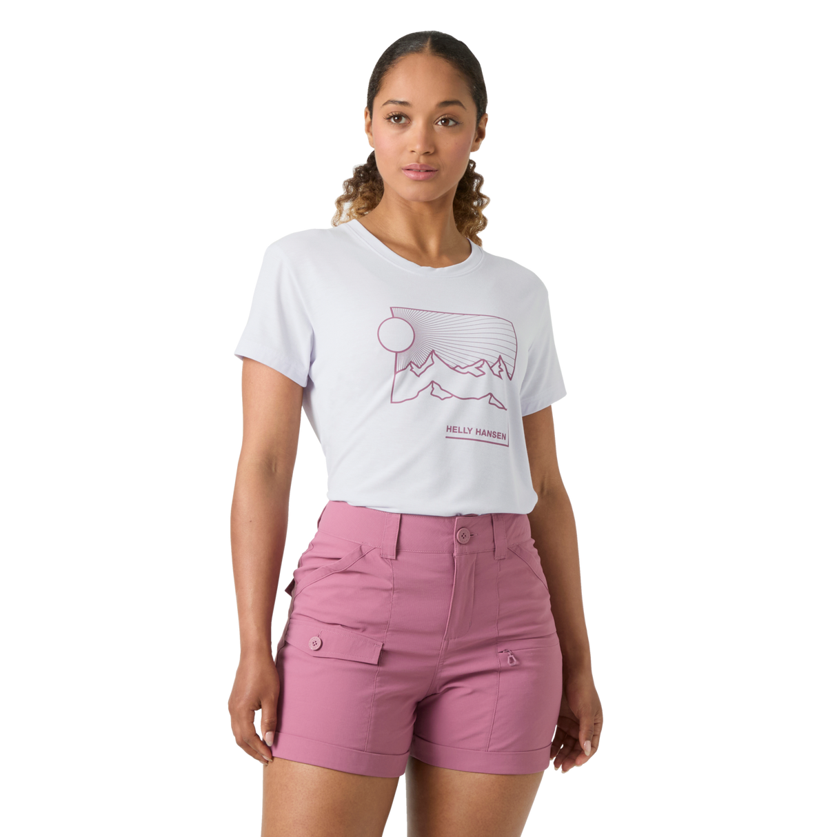 Explore Helly Hansen Women Skog Graphic T-Shirt - Even Light Purple for trail, outdoor & lifestyle use | Liv Activ Singapore