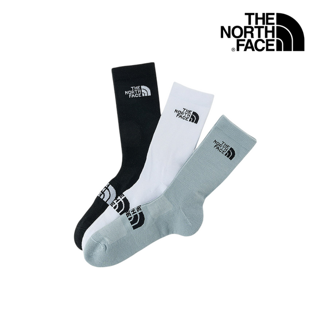 The North Face Sport Crew Sock Pairs Pack AP TNF Black White High Rise Grey