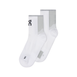 On Unisex Performance Run Sock Mid - White / Glacier