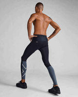 2XU Men Light Speed React Compression Tights - Black / White Reflective