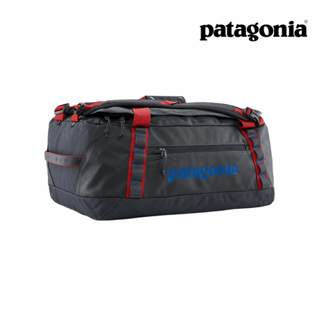 Explore Patagonia Black Hole® Duffel Bag 40L - Smolder Blue with Amanita Red for trail, outdoor & lifestyle use | Liv Activ Singapore