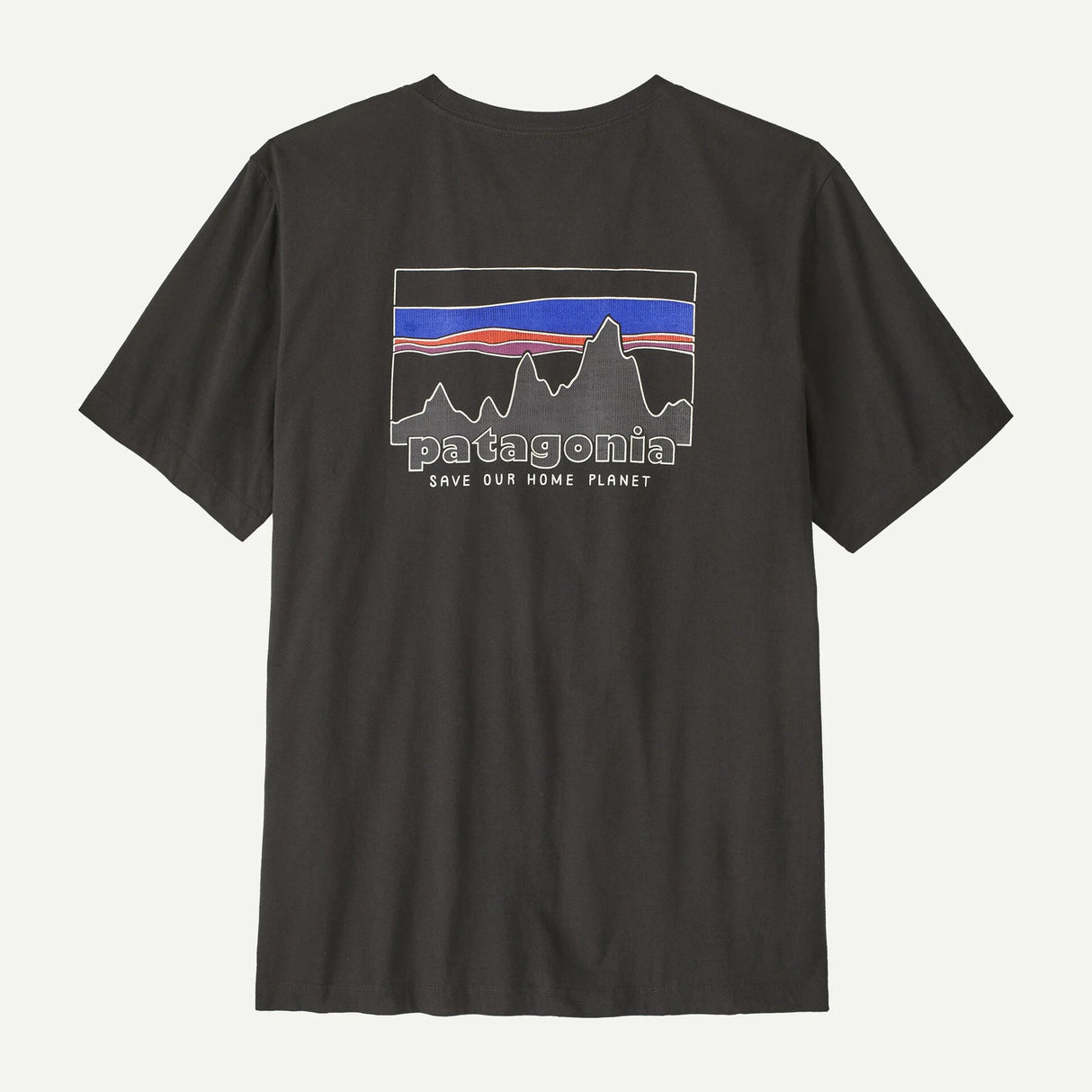 Explore Patagonia Men '73 Skyline T-Shirt - Ink Black for trail, outdoor & lifestyle use | Liv Activ Singapore