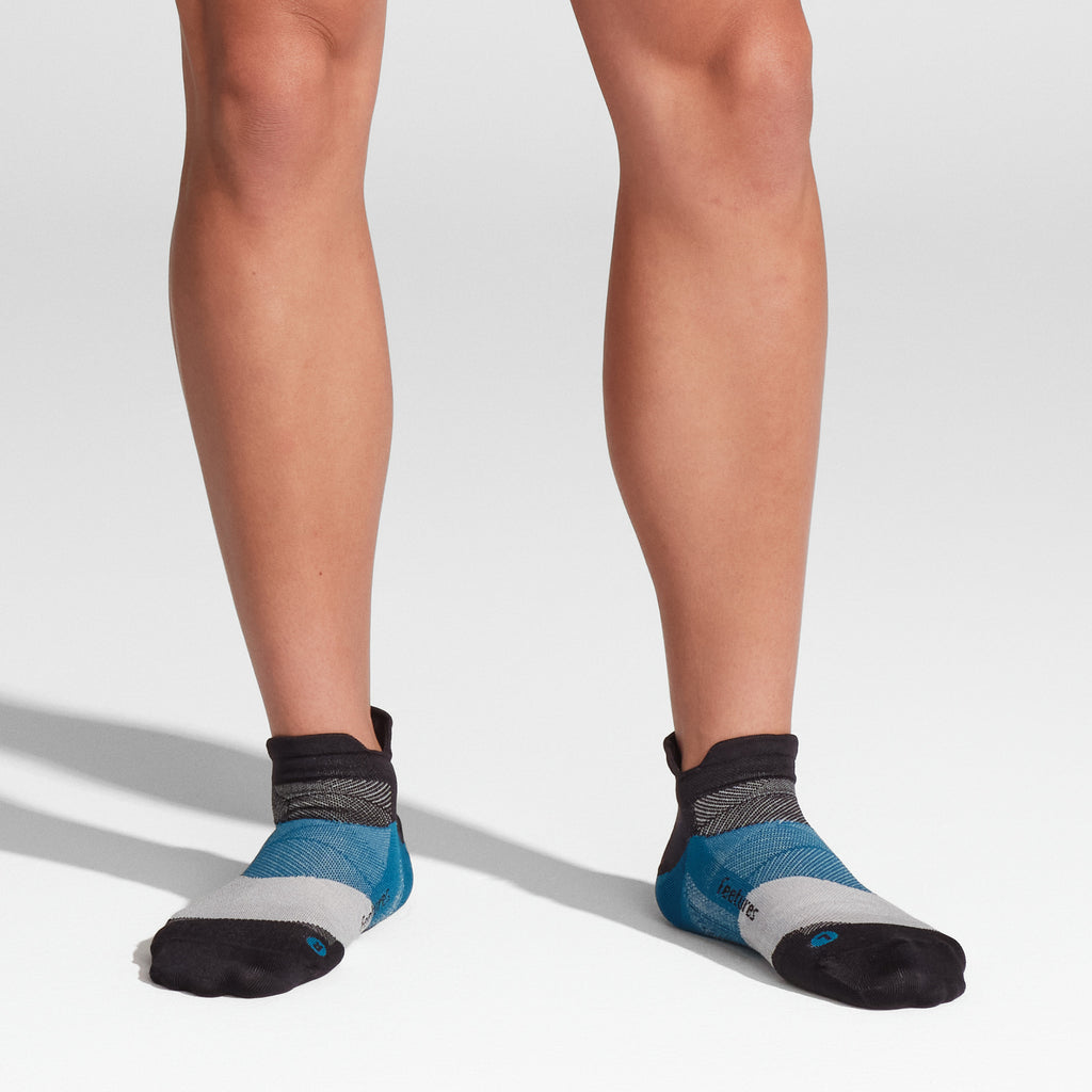 Feetures Active Elite Ultra Light Cushion No Show Tab - Black Sea