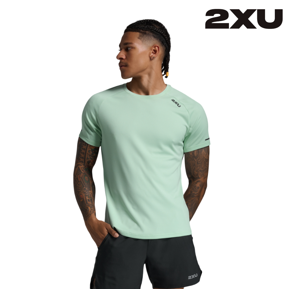 2XU Men Aero Tee - Digital Mint / Black Reflective