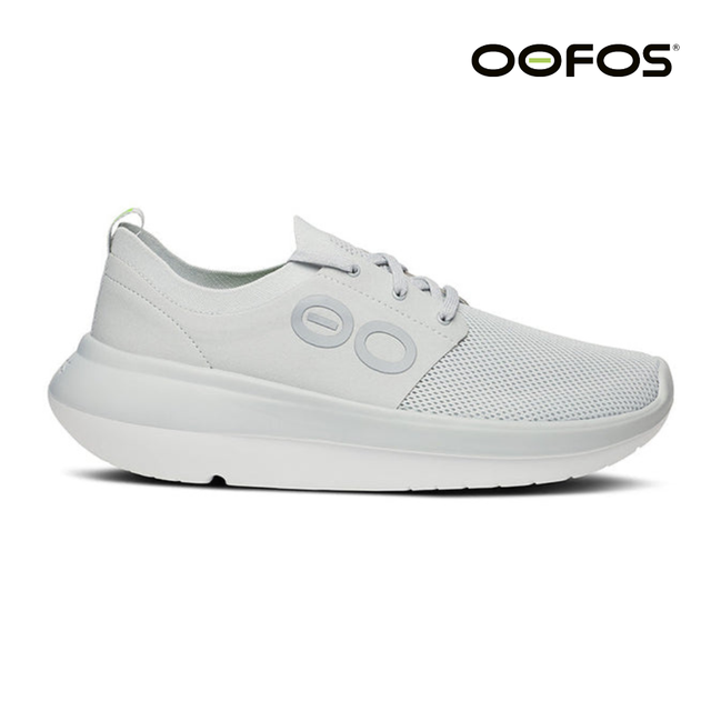 Explore OOFOS Men OOmy Stride - White / Glacier for trail, outdoor & lifestyle use | Liv Activ Singapore