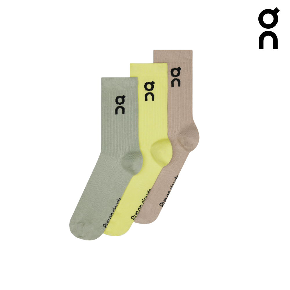 Explore On Unisex Logo Sock High 3-Pack - Lemonade / Tin for trail, outdoor & lifestyle use | Liv Activ Singapore