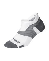 2XU Unisex Vectr Ultralight No Show Socks - White / Grey