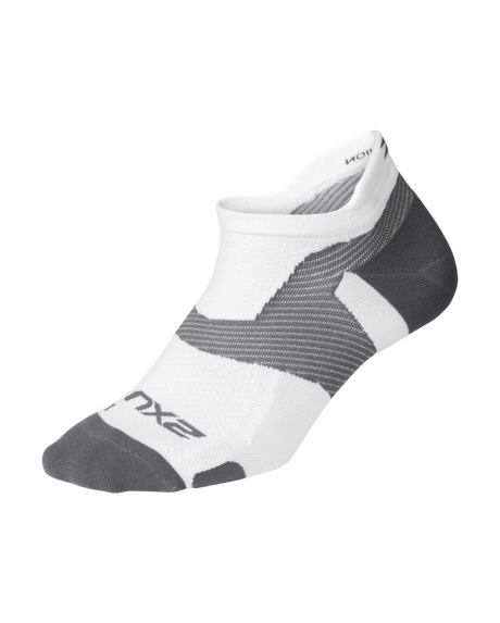 2XU Unisex Vectr Ultralight No Show Socks - White / Grey