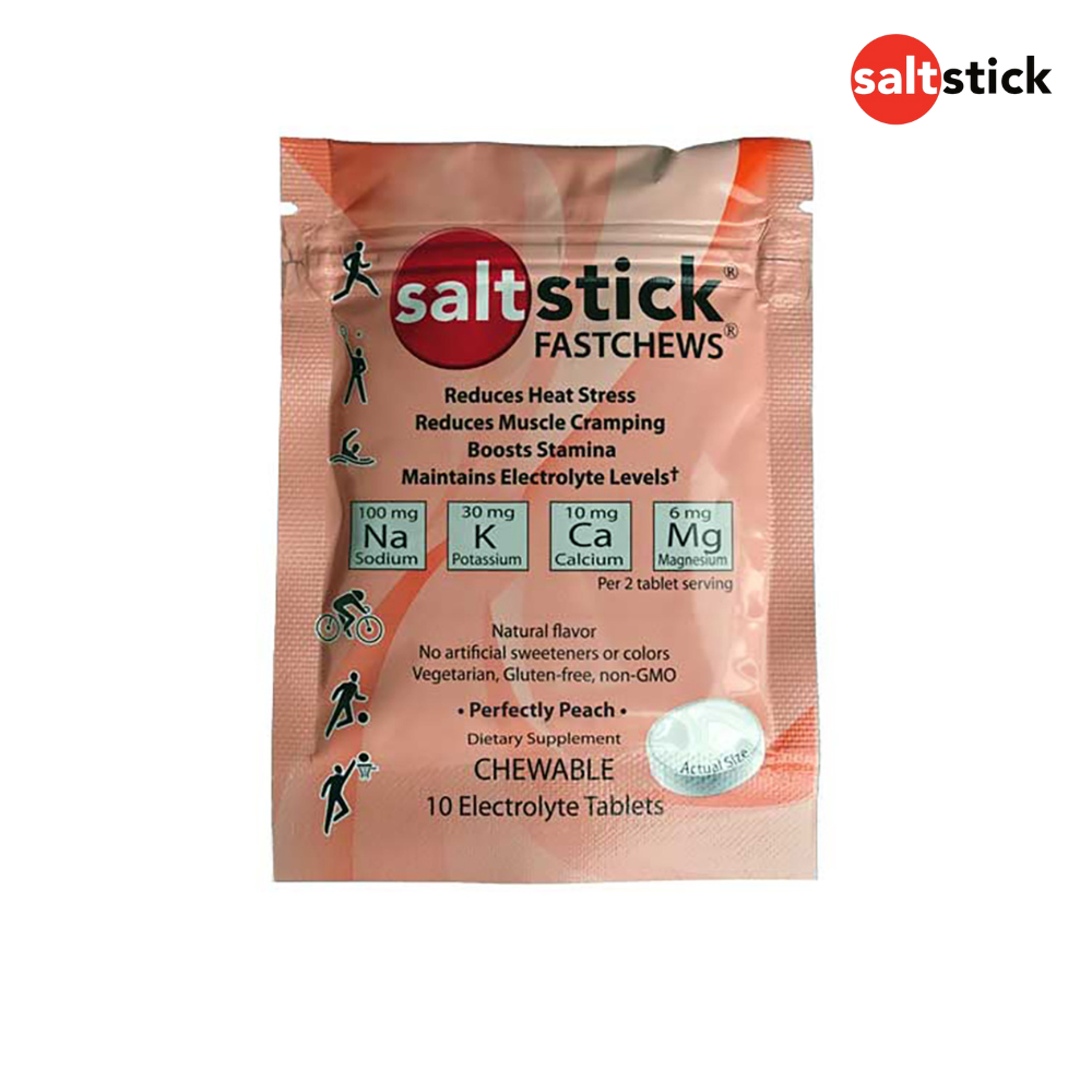 (5 Packs) SaltStick FastChews Perfectly Peach 10ct Packet - Expiry Date: Jun 2025