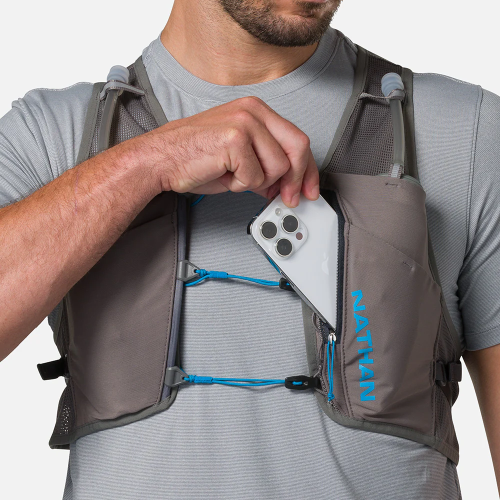 Nathan Sports Pinnacle Breeze 4L Hydration Race Vest - Charcoal / Electric Blue