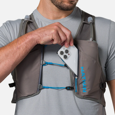 Nathan Sports Pinnacle Breeze 4L Hydration Race Vest - Charcoal / Electric Blue