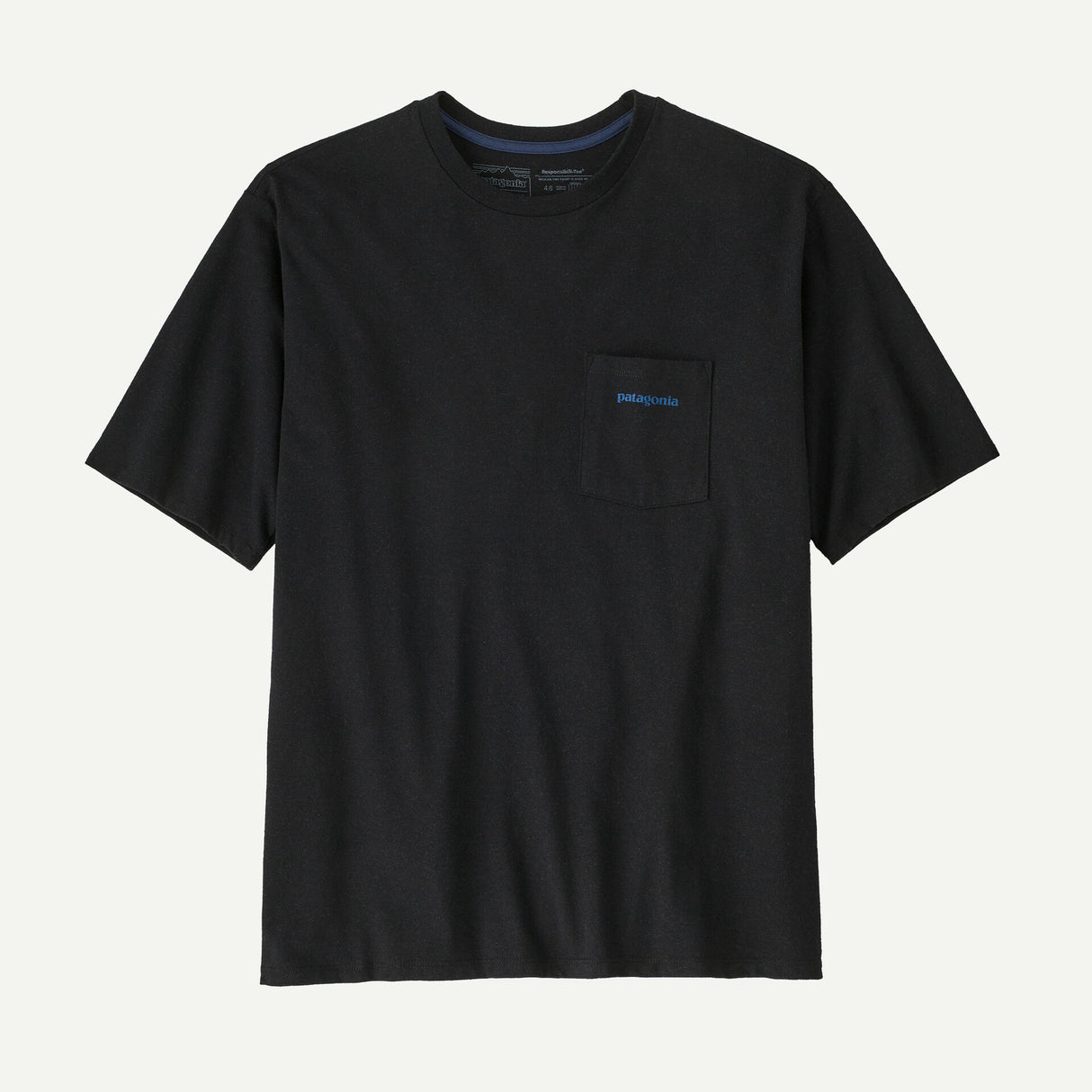 Explore Patagonia Men Boardshort Logo Pocket Responsibili-Tee® - Ink Black for trail, outdoor & lifestyle use | Liv Activ Singapore
