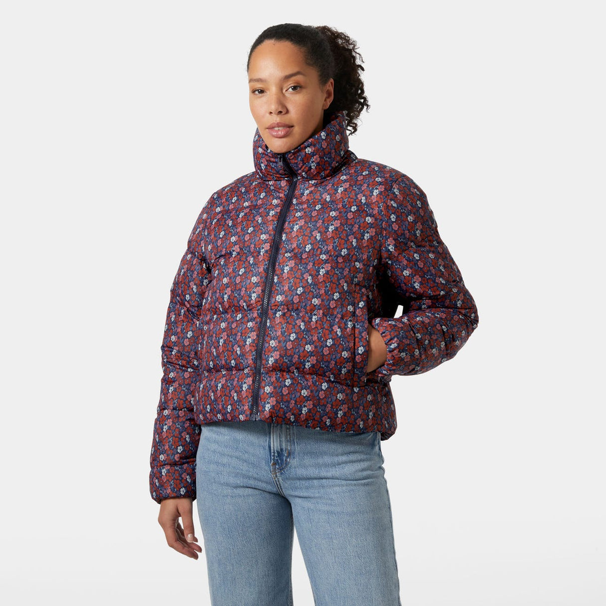 Helly Hansen Women Jade Puffer Jacket - Navy Floral AOP