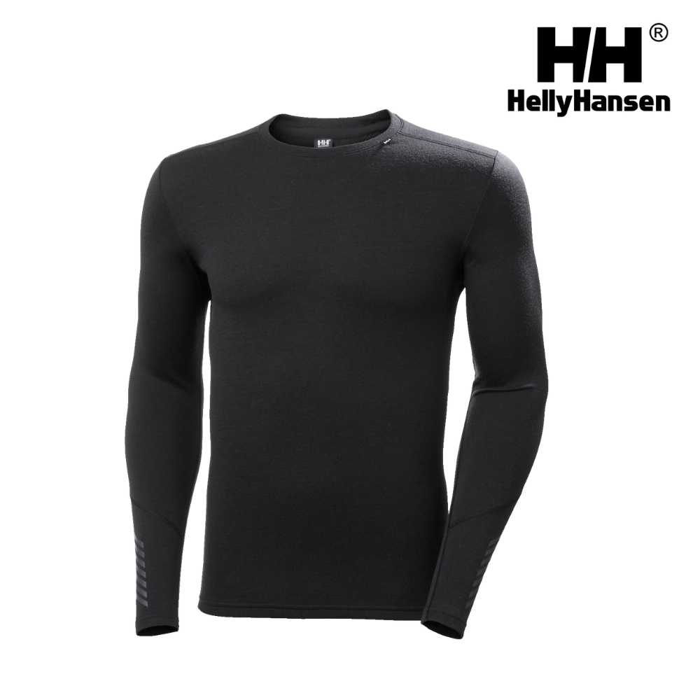Helly Hansen Men LIFA Merino Midweight Crew Base Layer - Black