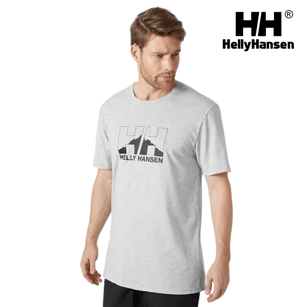 Helly Hansen Men Nord Graphic T-Shirt Grey Melange