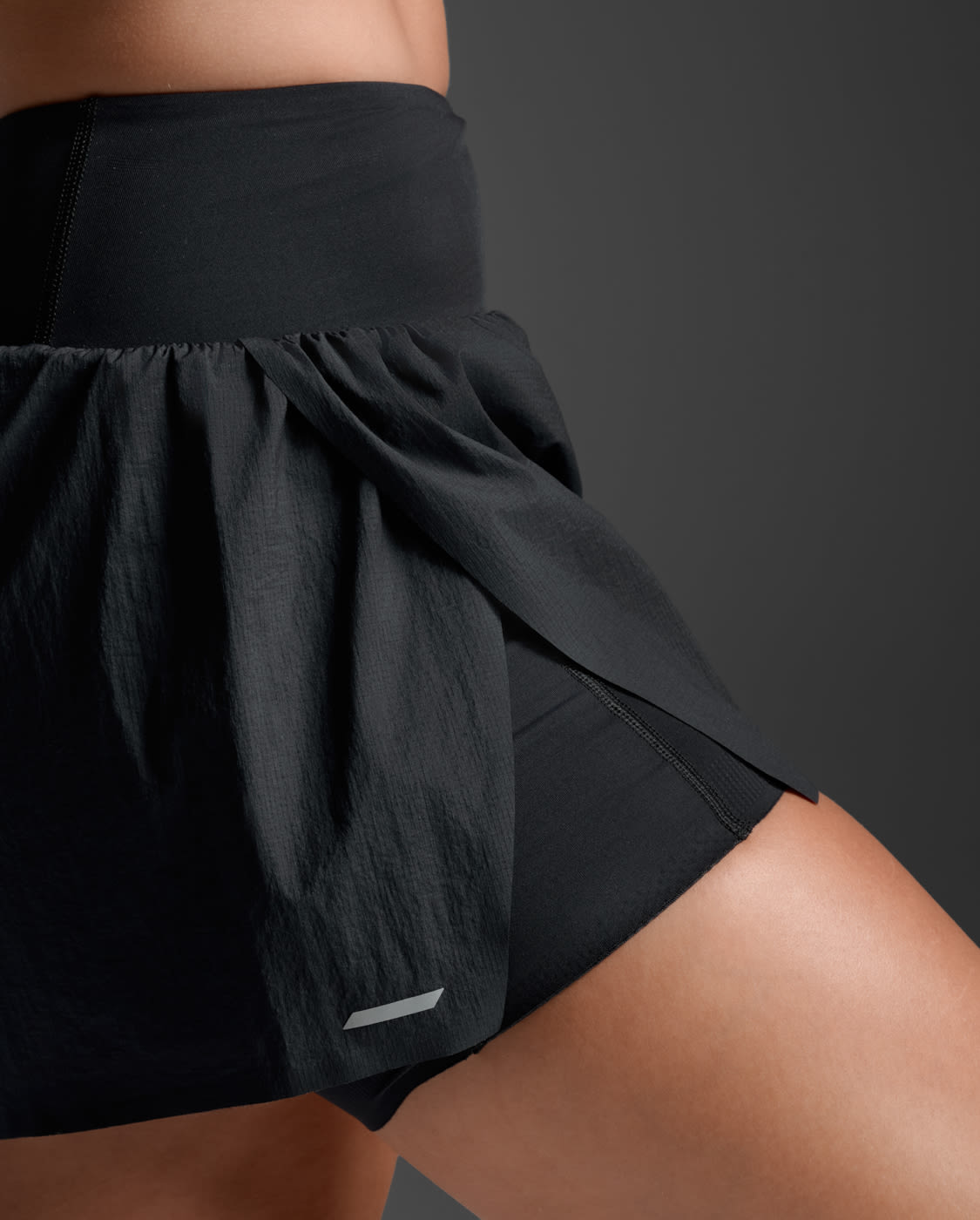 2XU Women Aero Hi-Rise 2-in-1 3 Inch Shorts - Black / Silver Reflective