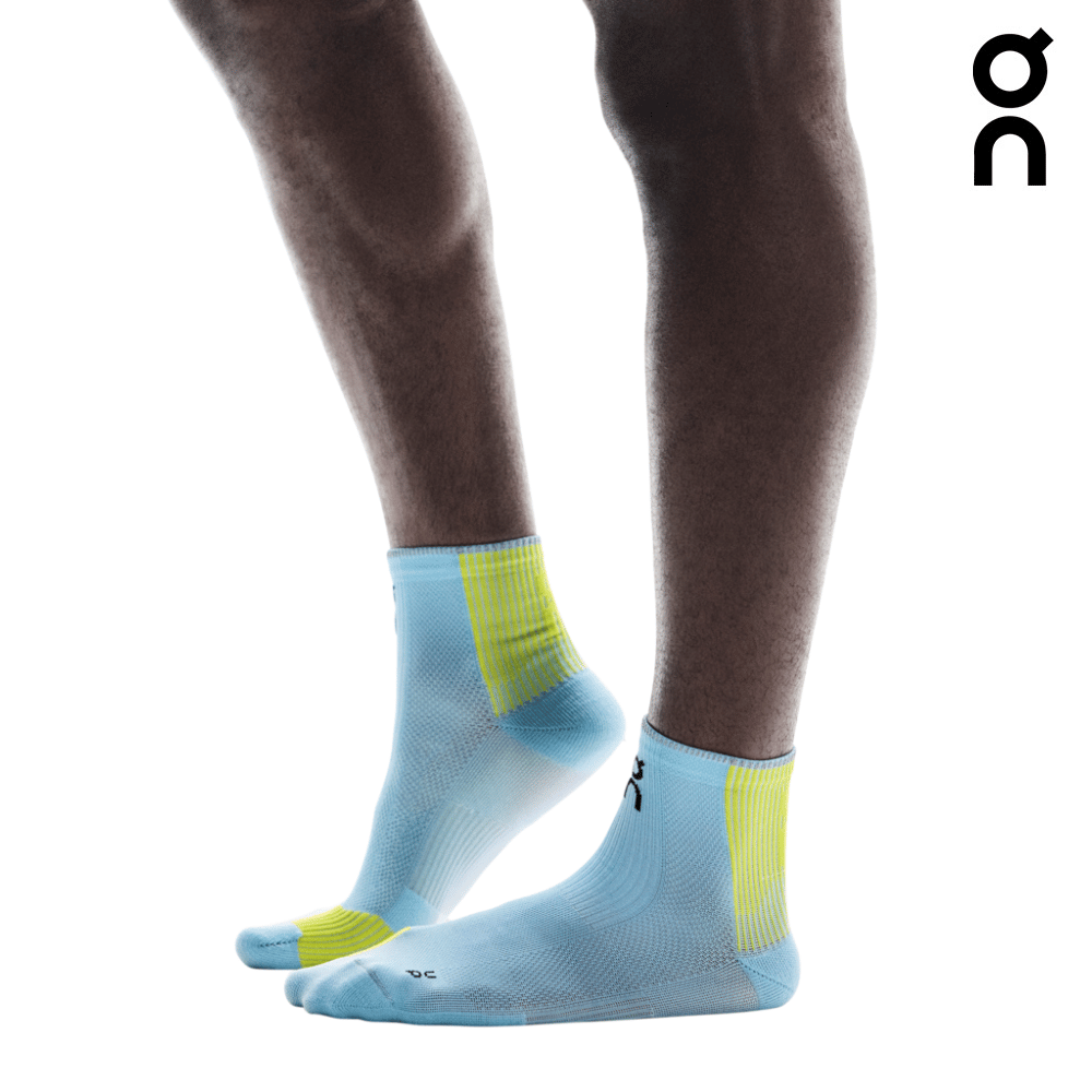 On Unisex Performance Run Sock Mid - Wash / Lime