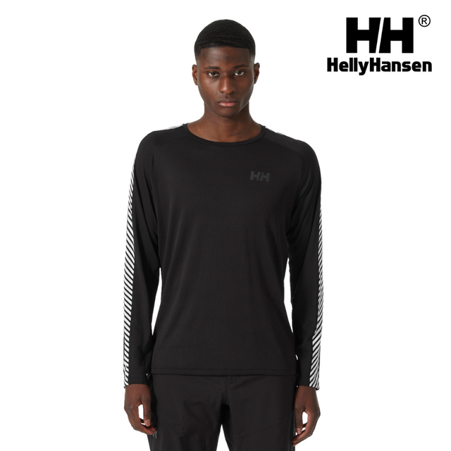 Helly Hansen Men LIFA ACTIVE Stripe Crew Base Layer Black