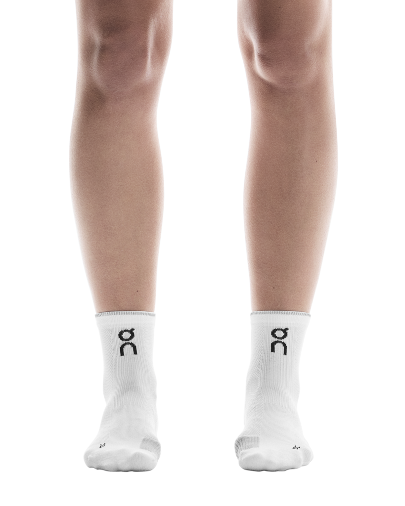 On Unisex Performance Run Sock Mid - White / Glacier