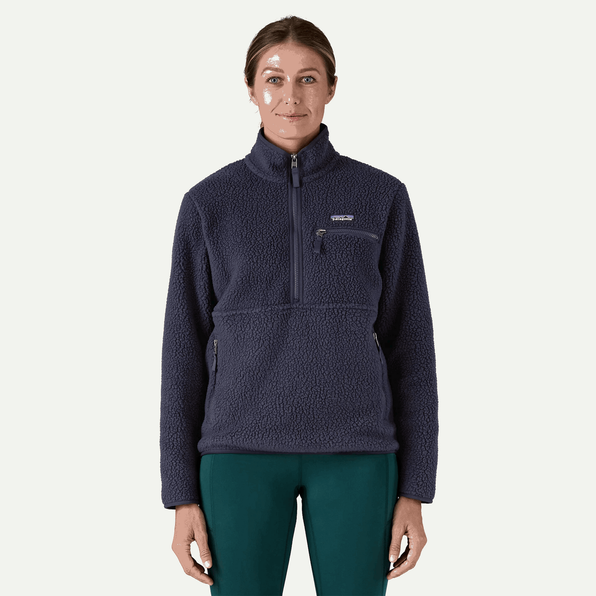 Explore Patagonia Women Retro Pile Fleece Marsupial Pullover - Sunken Blue for trail, outdoor & lifestyle use | Liv Activ Singapore